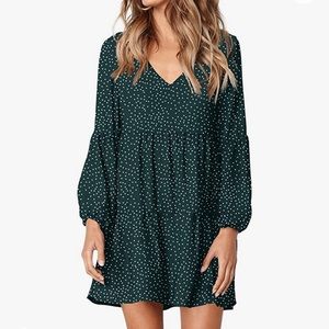 Amoretu Tunic V-neck woman’s flowy swing dress, above the knee